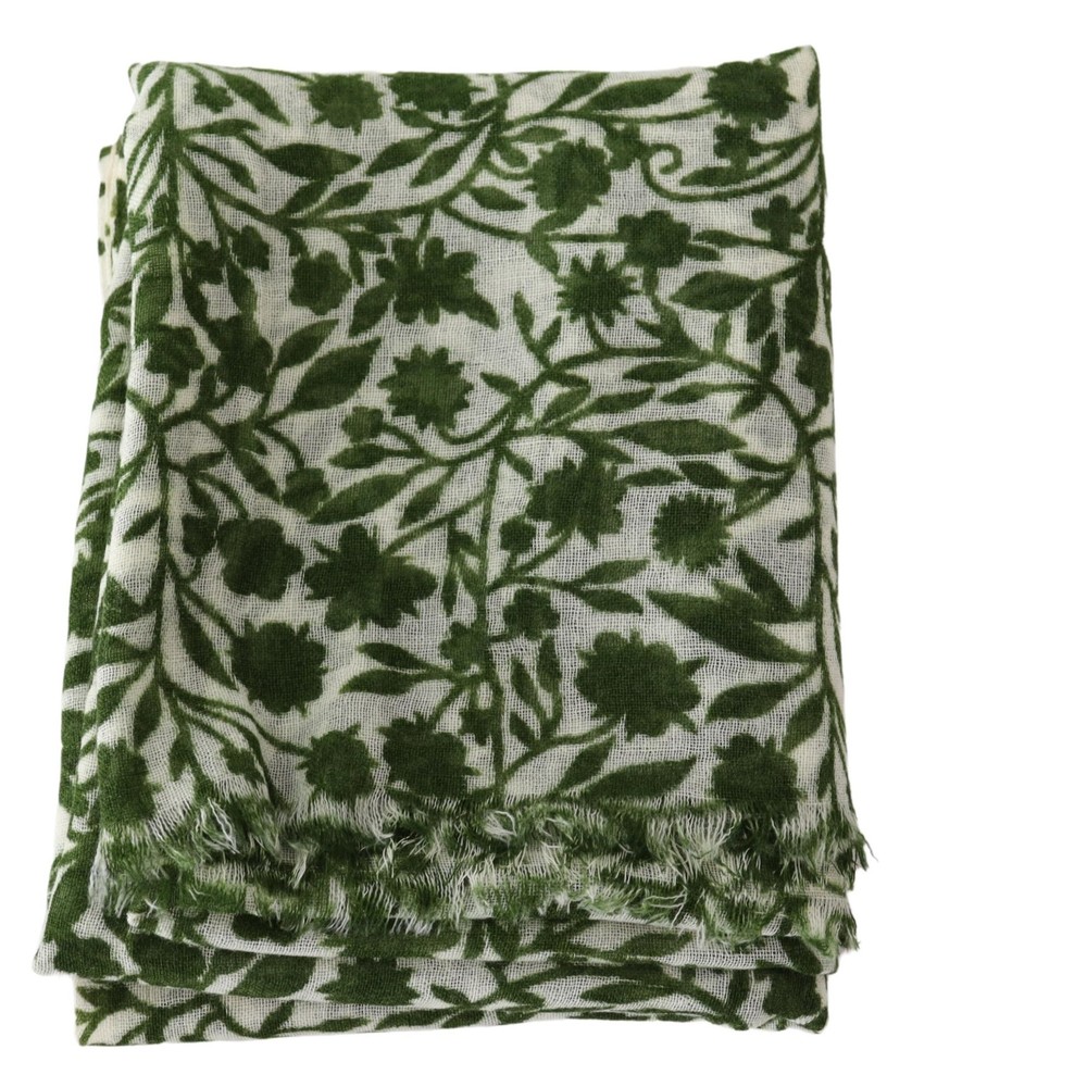 Missoni Green Floral Wool Unisex Neck Wrap Scarf - Picture 4 of 4